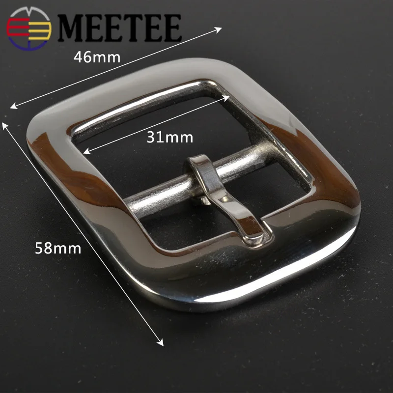 Meetee 1pc/2pcs ID31mm Stainless Steel Belt Buckles for Female 29-30mm Belt Pin Buckle Head DIY Wild Pants Belt Head Material
