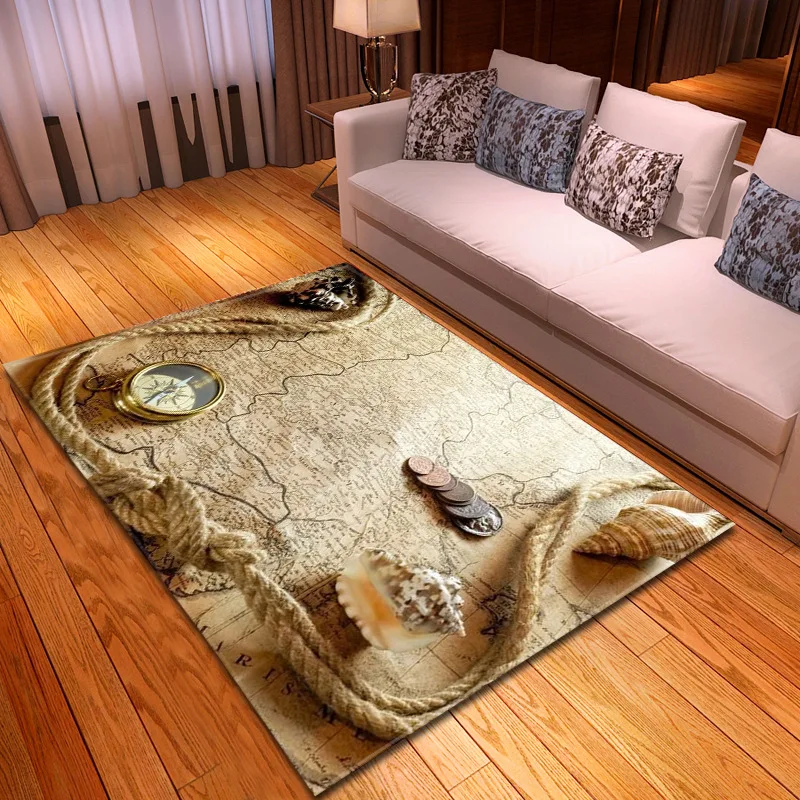 Ретро Карта мира коврики с узором для гостиной спальни коврик чайный стол кухонный Противоскользящий коврик мягкий полиэстер большой ковер