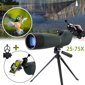 

Portable 25-75X 70 Waterproof Zoom Monocular BAK4 Spotting Scope w/ Tripod Waterproof Anti-fog Shockproof