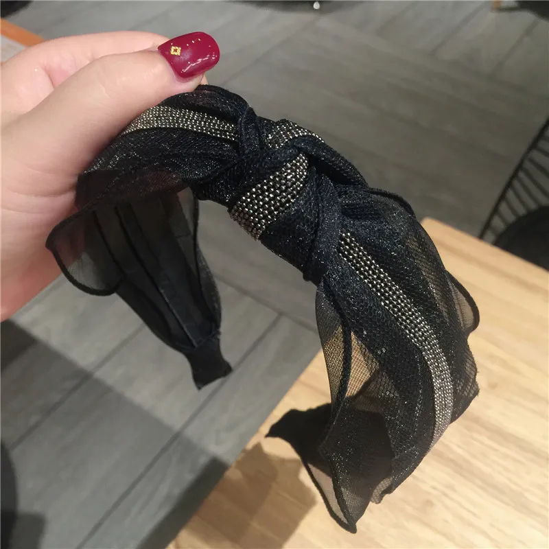 Модный корейский стиль кружева горный хрусталь hairband для женщин девочек мода сексуальный простой Кристальный обруч для волос аксессуары для волос