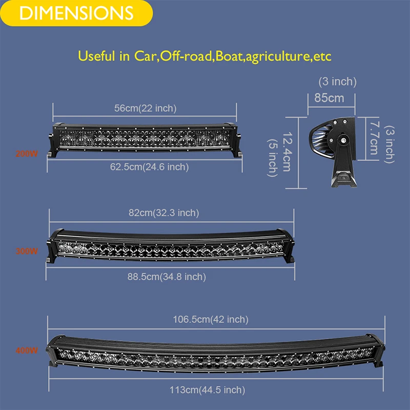 DERI 5D Len 22 32 42 дюйма 200 Вт 300 Вт 400 Вт двухрядный изогнутый прямой светодиодный светильник комбинированный луч для внедорожника, квадроцикла, внедорожника