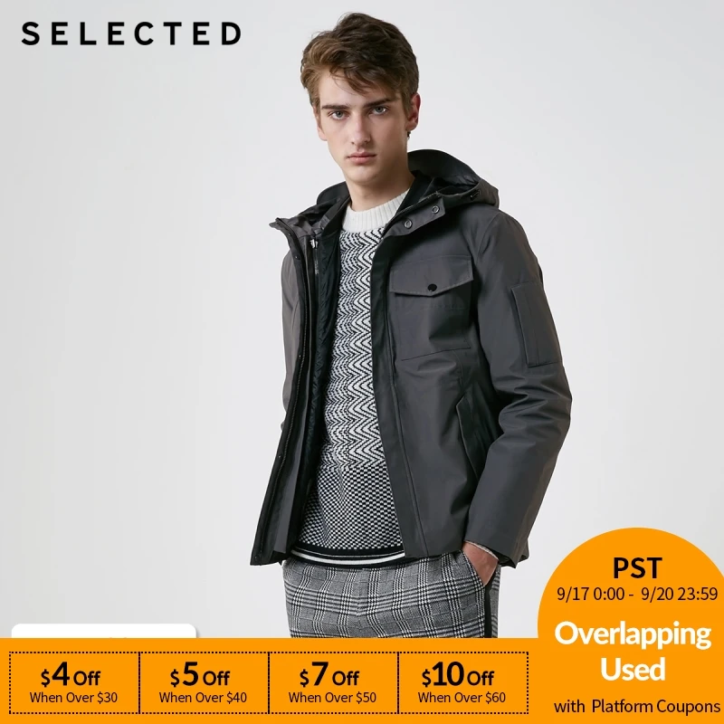 SELECTED Men's Winter Down Jacket New Male Duck Down Waterproof Two-piece Brief Paragraph Coat Warm Down Clothes S | 418412575