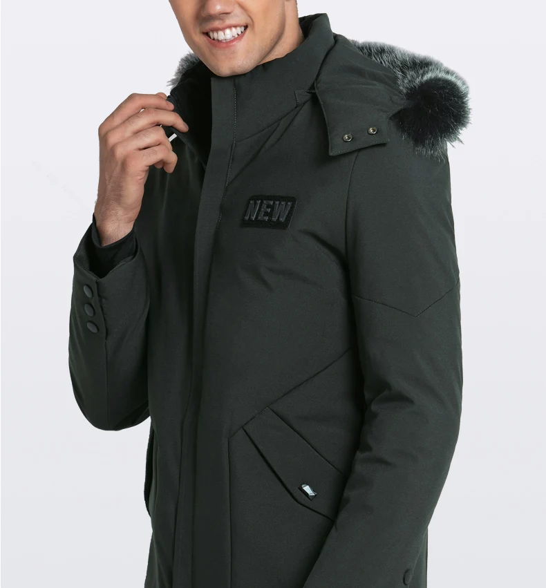 Высококачественная Мужская куртка на 90% белом утином пуху, зимнее ветрозащитное и теплое пуховое пальто для мужчин с воротником из лисьего меха, мужские зимние парки
