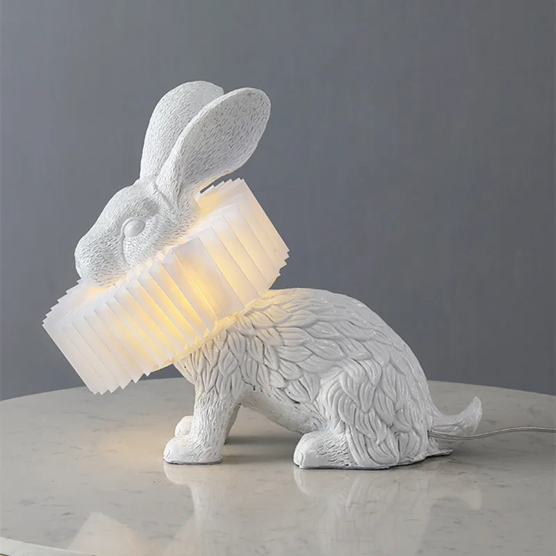 

Nordic Modern Creative Children's Room Resin Rabbit Table Lamp Minimalist Designer Table Lamp For Dining Room Study Living Room