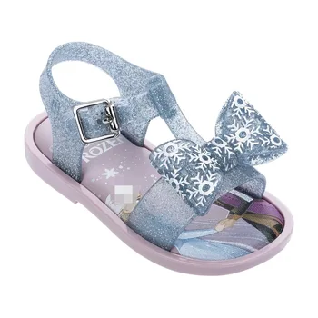 

New Girls Mini melissa Jelly shoes 2020 Summer Fashion Elsa Princess Candy Sandals Children's Snow bow Beach sandal Shoes