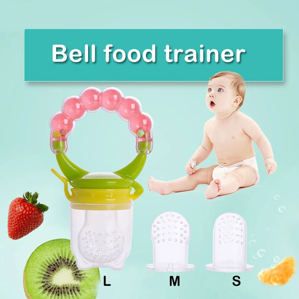 Кормушка для новорожденных, Детская кормушка для свежего питания, кормушка для фруктов с погремушкой, силиконовая соска-прорезыватель для зубов, игрушка для малышей