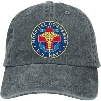 

Men Women US Navy Hospital Corpsman Baseball Cap Denim Dad Hat Trucker's Cap
