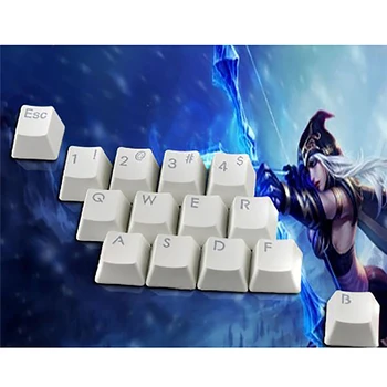

Replacement Keycaps 14 keys PBT Keycaps Two-color Translucent OEM Height Key Cap for Mechanical Keyboard Accessories