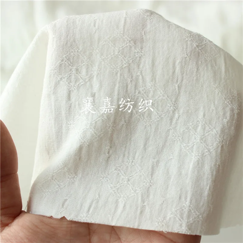 Белая хлопковая ткань, хлопок, ткань Жакард