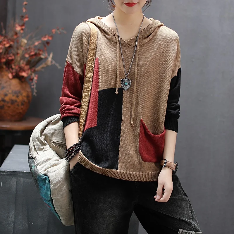 Christmas Jumper Ladies Chinese Tops Sweaters Fashion 2019 Women Hooded Pullover Female Oriental Style Clothing TA2164 | Тематическая