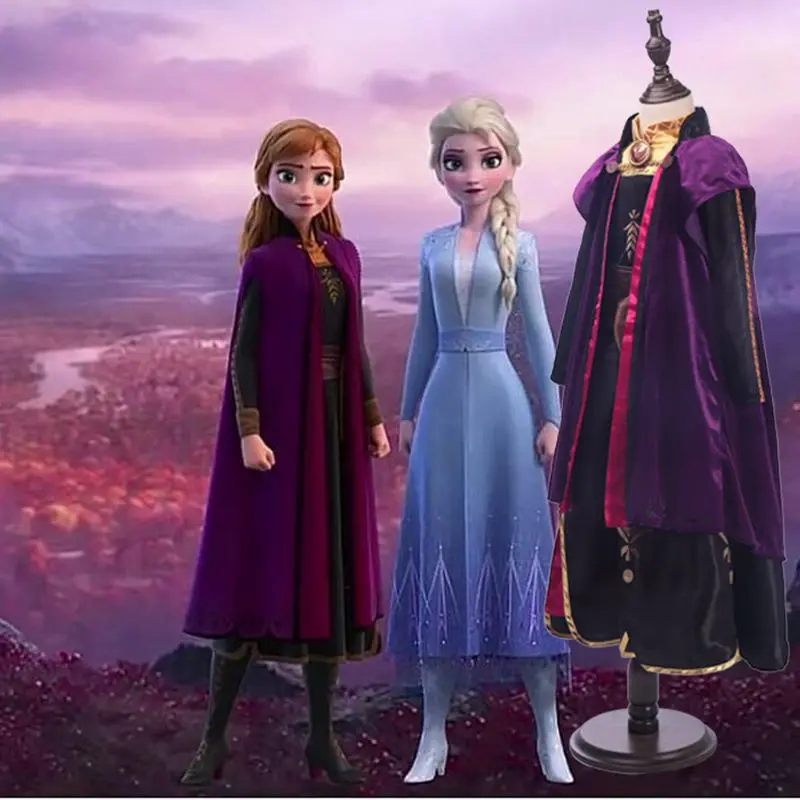 «Холодное сердце» 2 Анна принцесс Анны и Эльзы Детский косплейный костюм полный костюм для хеллоуина платье-фантазия Высокое качество платье «Принцесса Анна», комплект одежды с жилетом