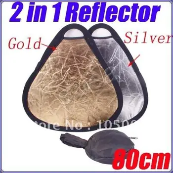 

32" 80cm 2 in 1 Gold Silver Portable Folding Light Reflector for Photograph Flash Photo Studio