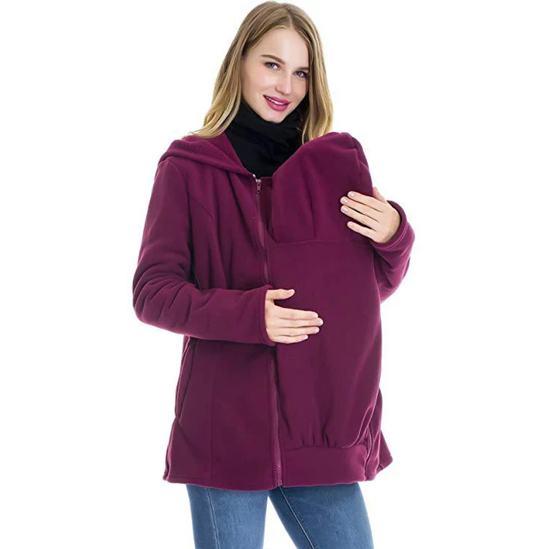 

Casual Long Zipper Hooded Jacket Hoodies Hoodie Women Sweatshirt Maternity Coats Winter Jacket for Pregnant Women