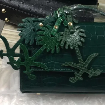 

Quality Python Ostrich Palm Tree for Women Bags Accessories Python Pattern Hanging Decoration For Women Bags Backpacks