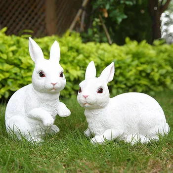 

Not Big Rabbit Statues Lovely Sculpture Statue Nordi Animals Decorative Statues Garden Resin Accessories For Home Decor Outdoor
