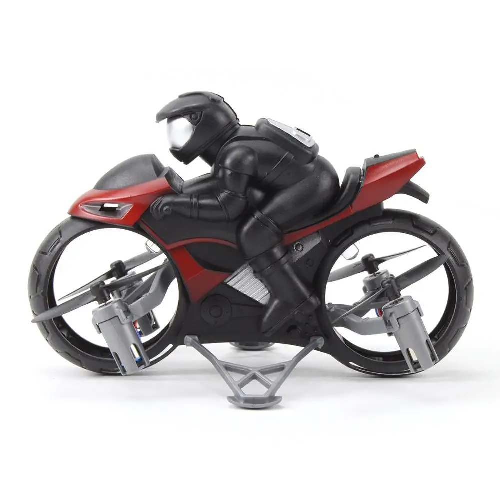 2,4 ГГц Радиоуправляемый мотоцикл 2 в 1 Land Air Flying Motos Дрон игрушки с вращением на 360 градусов Дрифт Электрический мотоцикл для детей