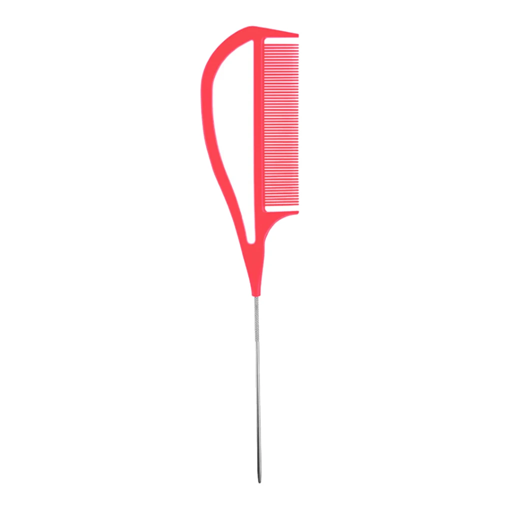 New 1 pcs Straight hair comb Fine-tooth Metal Pin Anti-static Hair Style Rat Tail CombHair Styling Tool For Beauty