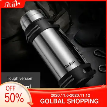 

Extra Large Capacity 304 Insulated Stainless Steel Bottle Men and Women Thermal Carafe Outdoor Household Cold-Keeping 1.2l-3l