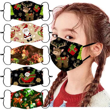 

Children's Christmas Cloth Face Mask Windproof Face Shield Mouth Cover Washable Mouth Mask Reusable Breathable mondmaskers