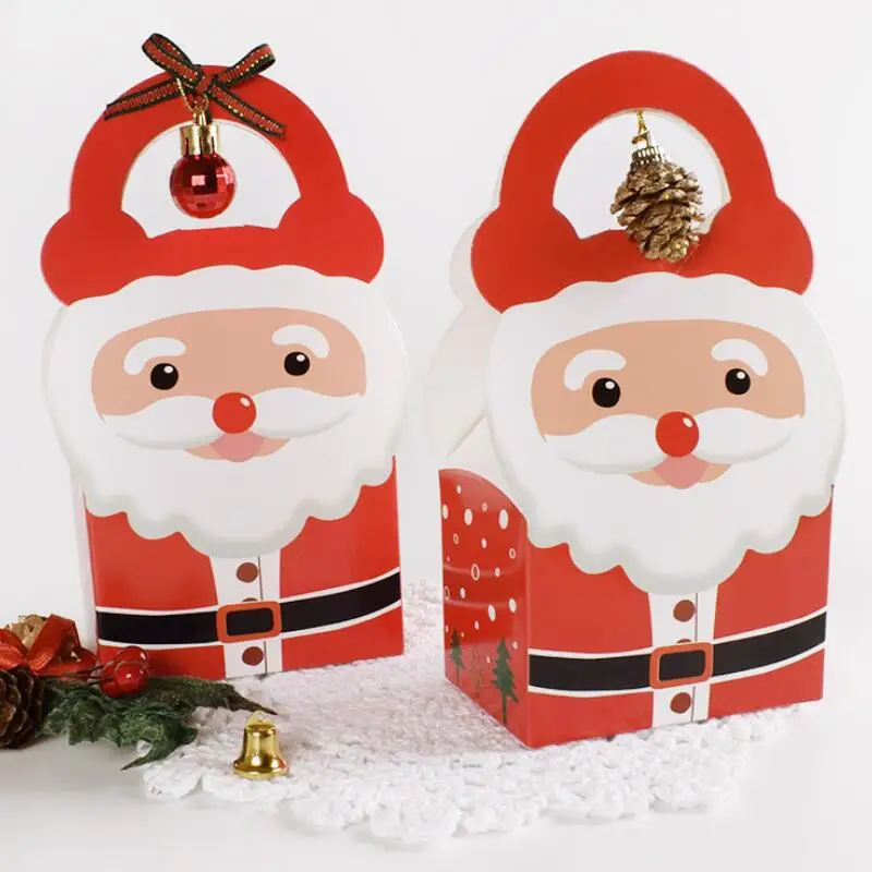 

20pcs/lot Christmas Eve Packaging Gift Box Santa Claus Pattern Gift Wrapping Paper Bag 9x6x18cm