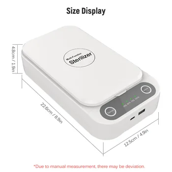 

Cleaner Device UV Light Purification Box w/ USB Type-C Interface compatible with cell phone smaller than 6.6″ can supply charge