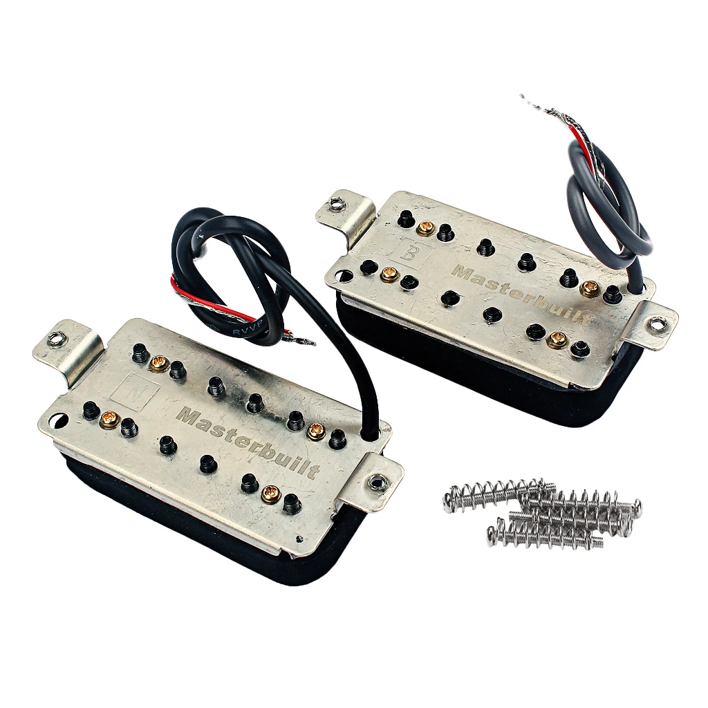 2 Pieces Electric Guitar Double Coil Humbucker Pickup with Screws Springs White