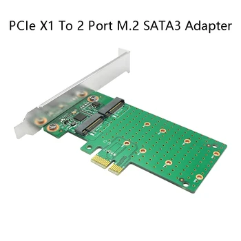 

M.2 Adapter Card PCIe X1 to 2 Port M.2 SATA3 Adapter Free Drive Support Boot Disk