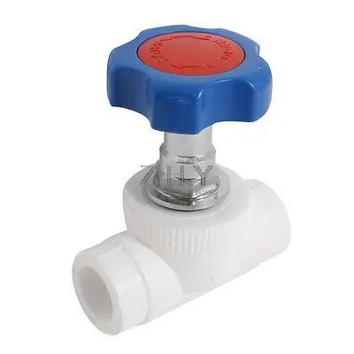 48 мм Синий Диаметр колеса 19 мм x 19 мм Двуглавый ppr стопорный клапан белый