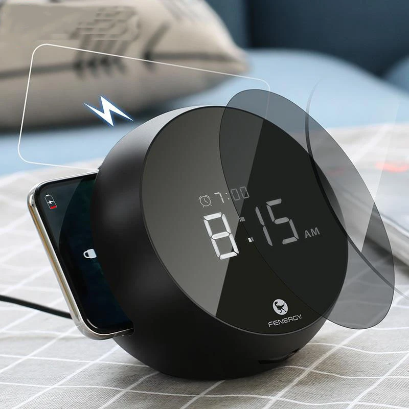 Vogek 10 Вт Беспроводное зарядное устройство электронные часы будильник мобильный телефон Быстрая зарядка Беспроводная зарядка для huawei samsung