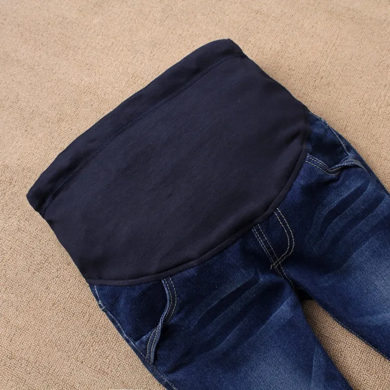Maternity Jeans For Pregnant Women Pregnancy Winter Warm Pants Nursing Trousers