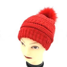 Модная вязаная шапка для родителей и ребенка, осенне-зимняя теплая шапка для мужчин и женщин, брендовые шапки с помпоном