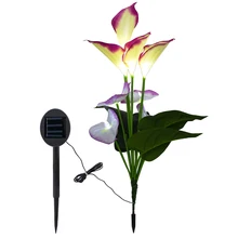 Artificial Calla Lily Garden Yard Multicoloured Patio Decoration Ornament Flower Lamp Solar Power Lawn Light Outdoor Stake Path