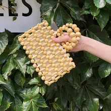 Женская вместительная сумка-клатч с деревянными бусинами; Новинка; летние пляжные сумки в стиле ретро для девочек; модная женская сумка для покупок