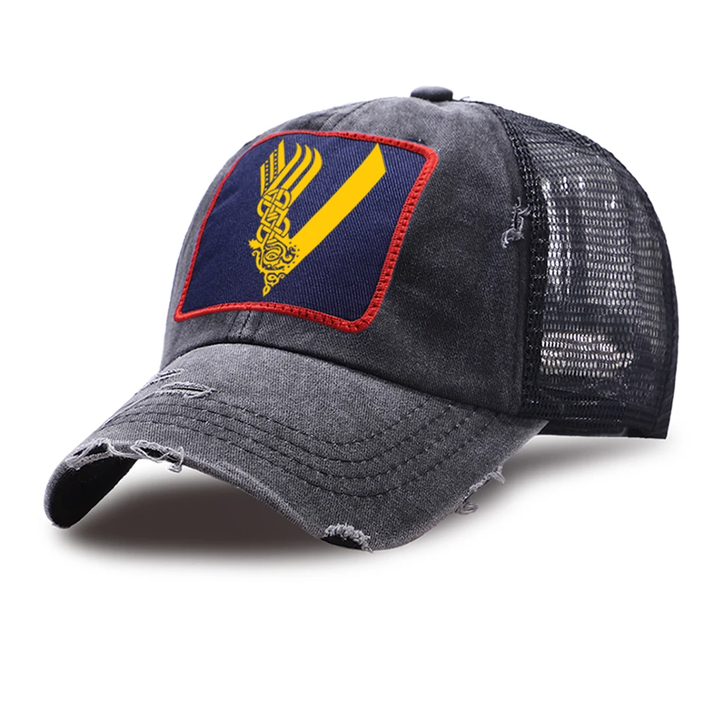 

Vikings Mesh Baseball Caps Men Fashion Sports Riding Cap Adjustable Unisex Snapback Hats Outdoor Washed Retro Women Trucker Hat