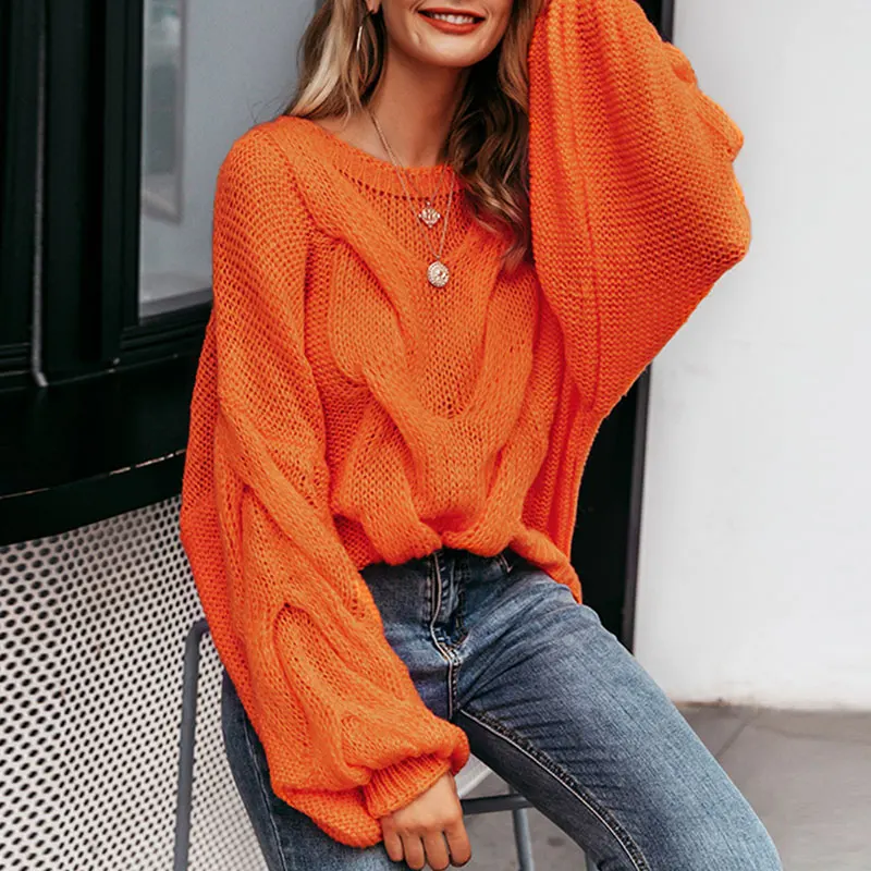 orange sweater womens
