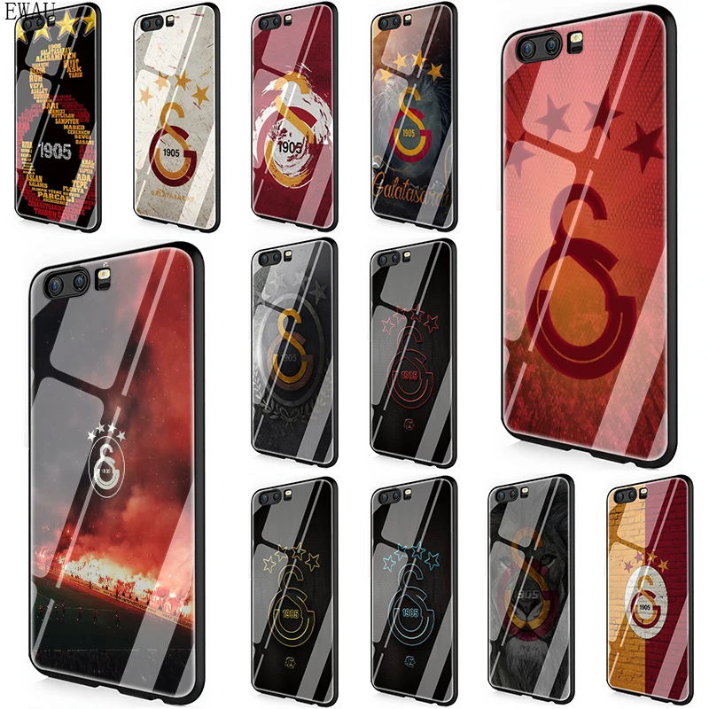 

EWAU Galatasaray SK Tempered Glass phone case for Huawei Y6 Y9 Mate 20 Honor 7A 8X 9 10 Lite Pro