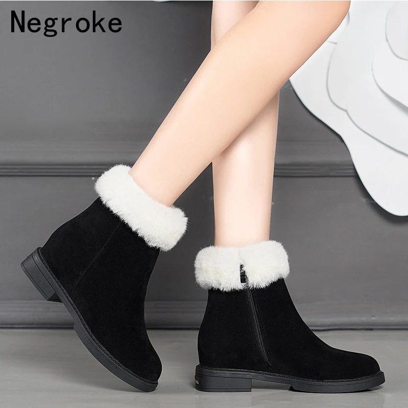 

HOT Women Boots Winter Shoes Plus Size Platform Female Warm Botas Mujer 2019 Booties Ankle For Women Snow Boots