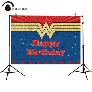 

Allenjoy superhero Photographic backgrounds happy birthday sequin backdrops photobooth baby shower stripe star Photo studio
