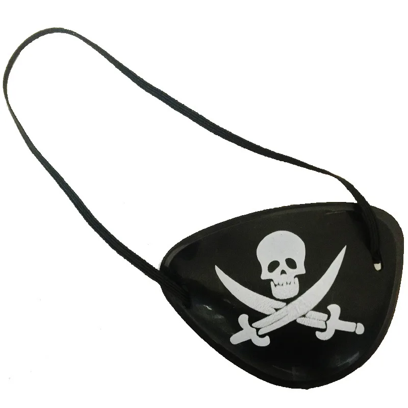 Pirate Eye Patch One-eyed Dragon Props Skull Double Knife Pattern Halloween Pirate Toy Eye Patch