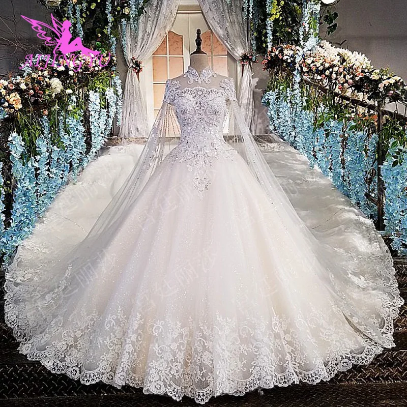 AIJINGYU 2018 Wedding Dresses Indian Gowns Transparent Ball Plus Size Bridals Sale Original Sexy Stores Muslim Wedding Dress