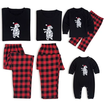

Christmas Family Matching Pajamas Boys Girls Cartoon Snowman Long sleeve Clothing Sets For Dad Mommy Kids Baby Clothes Outfits