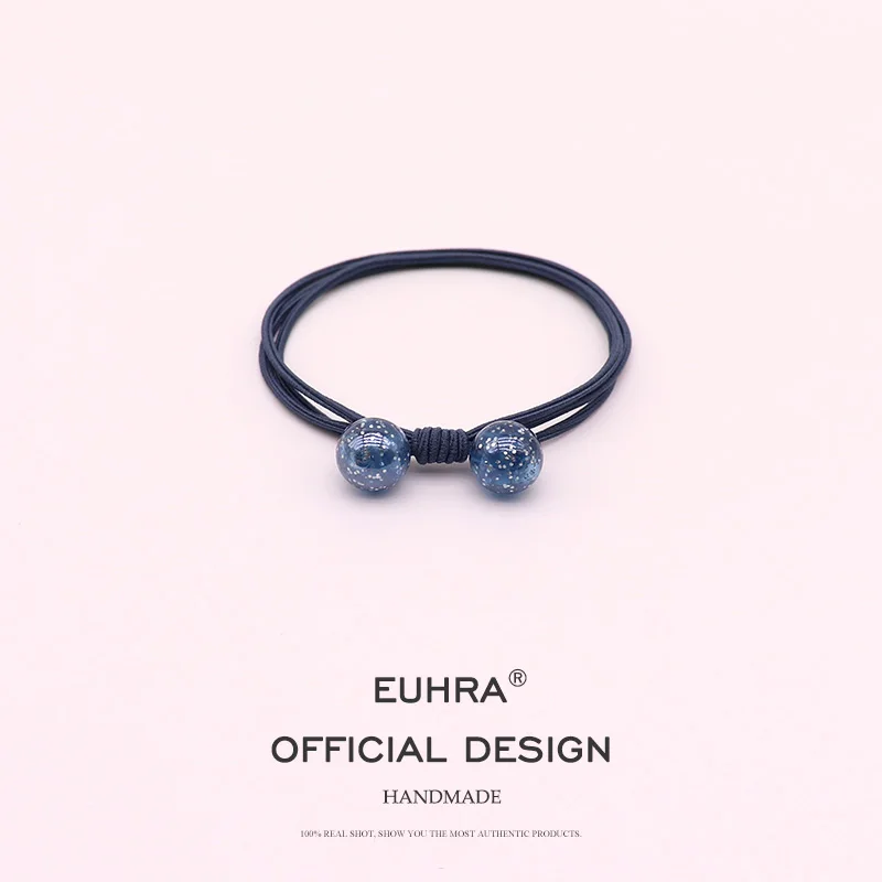 EUHRA, 5 цветов, Кристальные бусины, эластичный браслет, резинки для волос, женские резинки для волос, аксессуары для волос для девочек - Цвет: Color A