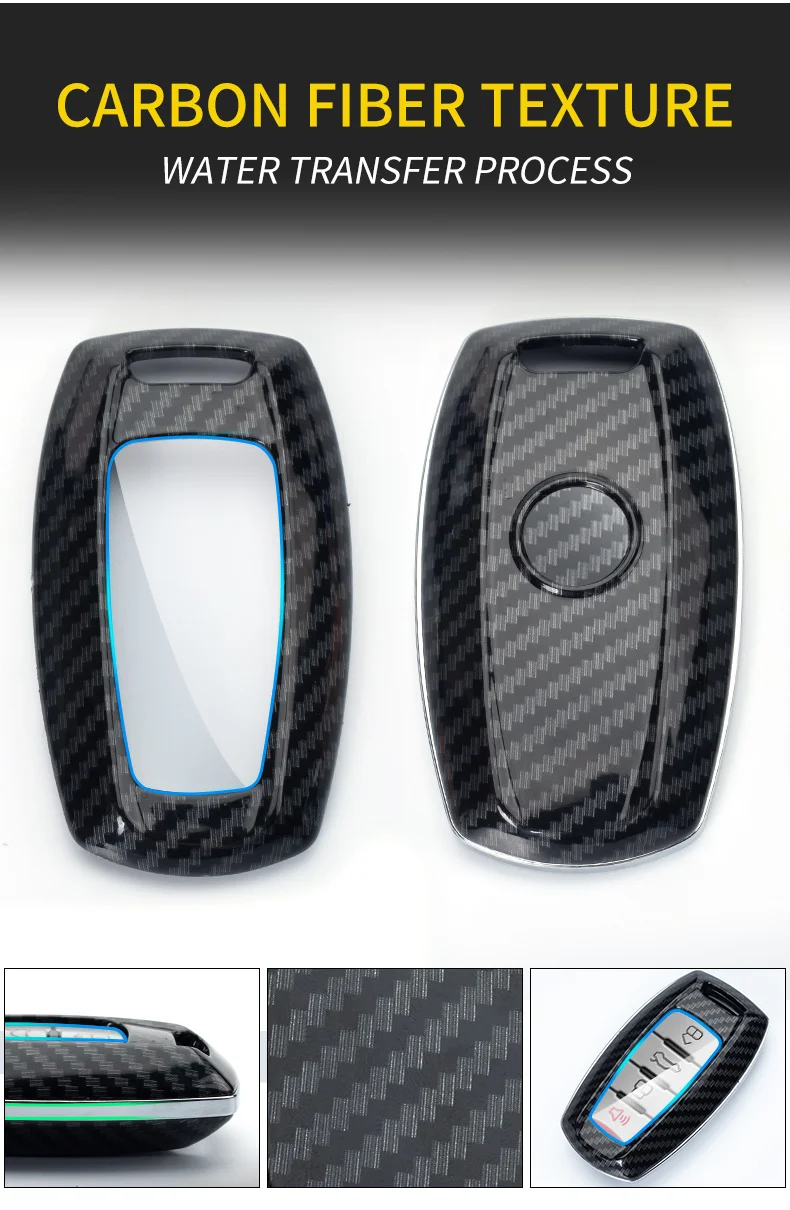 Carbon Fiber Car Smart Key Cover Case Fob Ford Fusion Mustang Explorer F150 F250 F350 Ranger Mondeo Protect Shell Accessories - H7274ddfecbb5450d9ea41351f9ed0a6dy