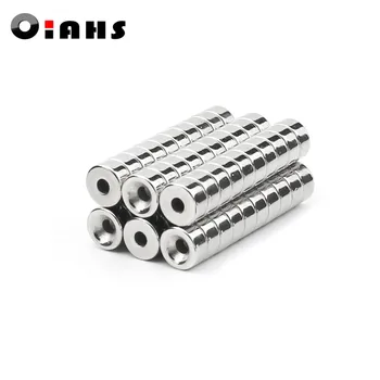 

100pcs 10 x 5 mm Hole: 3.5mm super Strong Round Neodymium Countersunk Ring Magnets Rare Earth N50 Free Shipping