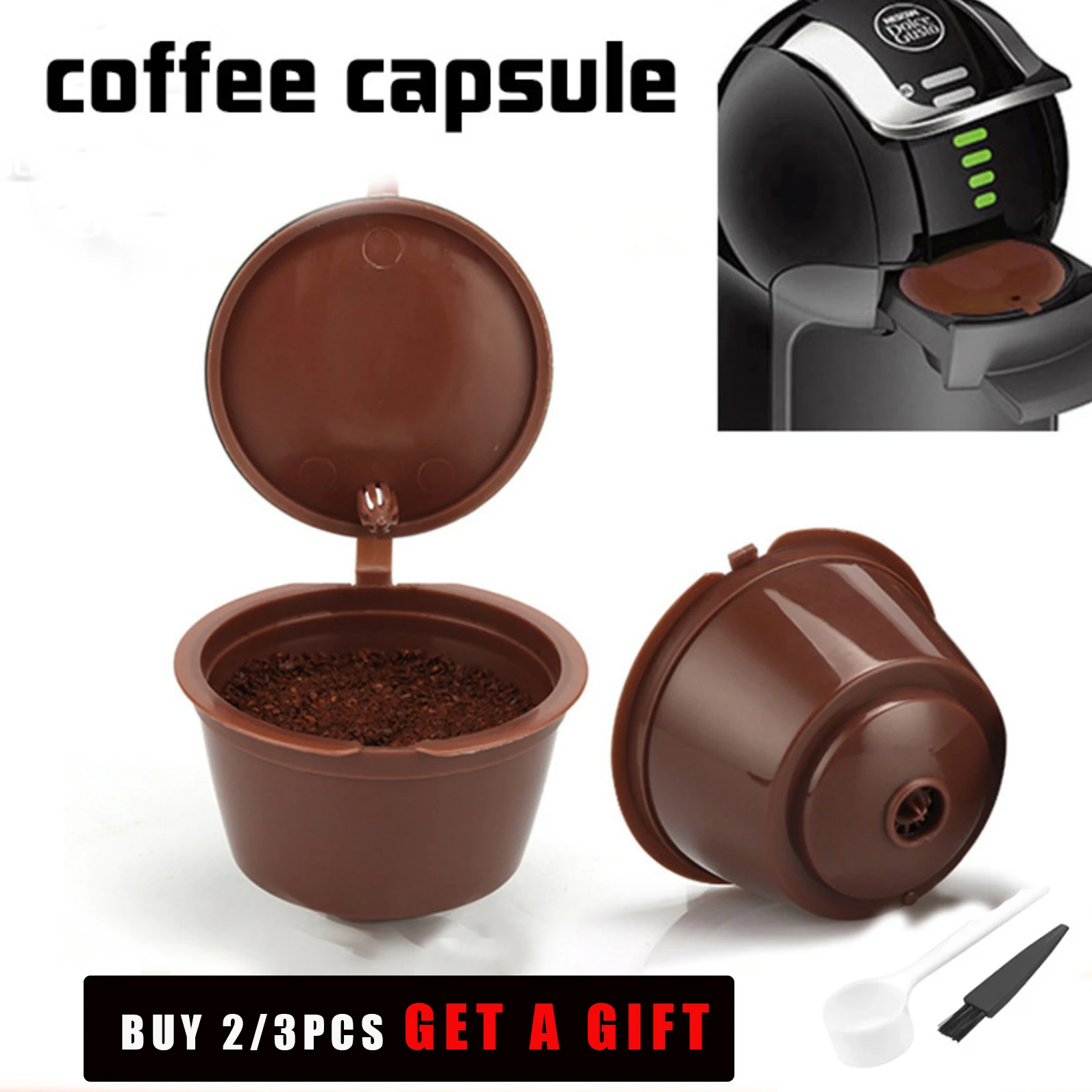 Nespresso 1/2/3Pcs Capsule Di Caffè Nest Le Dolce Gusto Capsule Riutilizzabili Filtro Per Caffè Capsule Macchina Ricaricabile Cafe Capsula