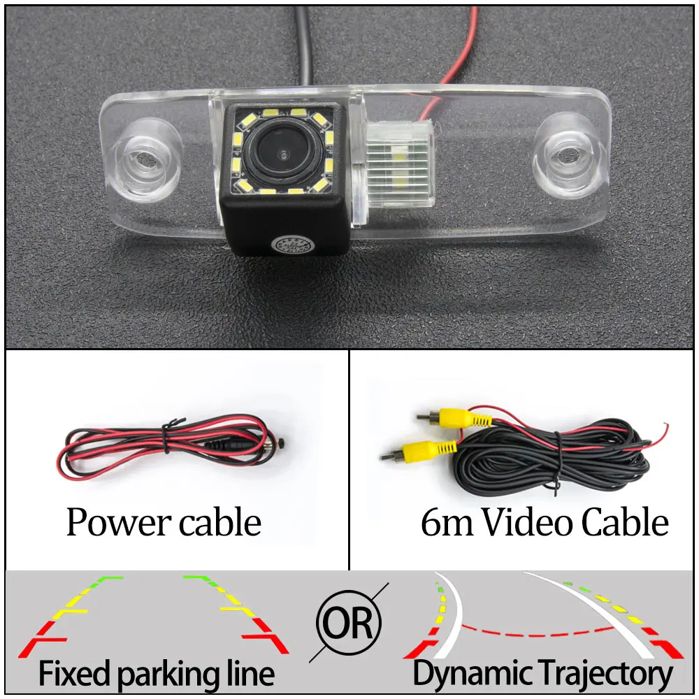 Фиксированная или динамическая траектория Автомобильная камера заднего вида для KIA Ceed Carens/Rondo Mohave Borrego Автомобильная резервная принадлежности для парковки - Название цвета: 12LED Camera Only