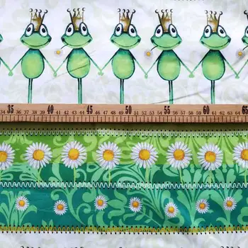 

100% Cotton Fabric DIYTissue Patchwork Hometextile Patchwork Crown frog princ Printed Sewing Baby Toy Quilting Bedding 140*100cm