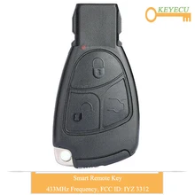 KEYECU умный пульт дистанционного управления автомобильный ключ для Mercedes-Benz MB B C E S Class CL CLS CLK ml SLK, 3 кнопки-433 МГц-FCC ID: IYZ 3312
