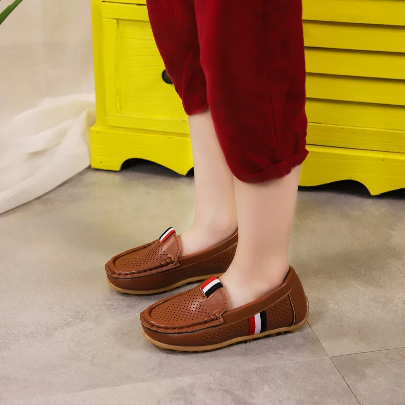 Kids Shoes Boys Shoes Fashion Soft Flat Loafers For Toddler Boy Big Kids Sneakers Children Flats Breathable Moccasin Cut-outs
