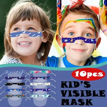 

10pc Children Kids Mouth Language Visible Transparent Space Prints Face Mask Face Cover Mascarillas Masque